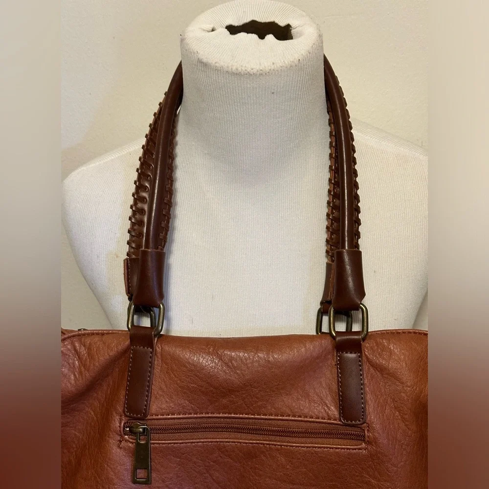 Vintage Hayden Harnett Brown Vegan Leather Satchel